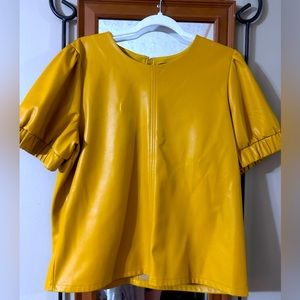 Ann Taylor size Large mustard leather style top